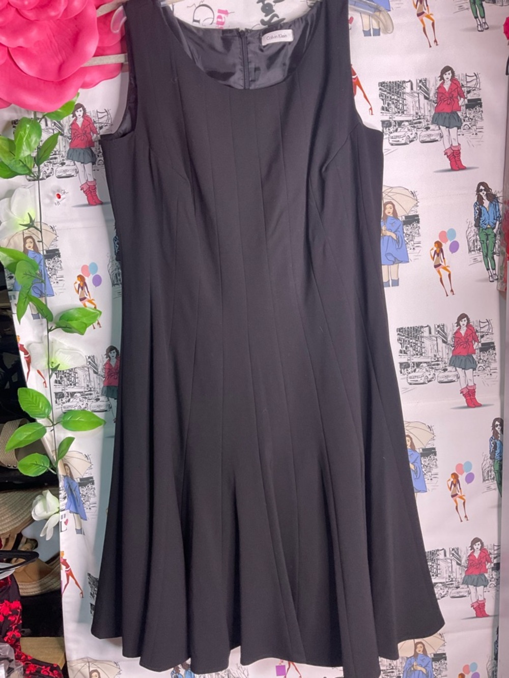 Calvin Klein Black Sleeveless Midi A-Line Dress